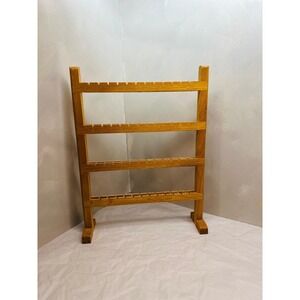 Vtg Wood Four-Tier Jewelry Rack Organizer Display Stand